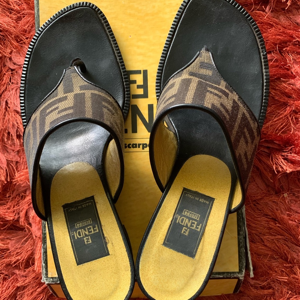 Women’s Vintage Fendi Zucca Sandals